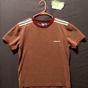 Adidas Originals Maroon 3-Stripes Shirt Size Small